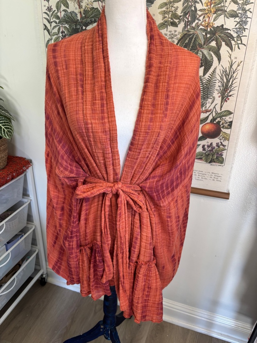 FP One Orange Tie-Front Kimono Jacket